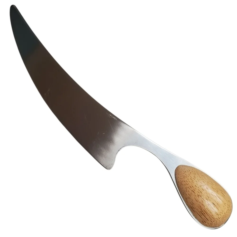 MCM Stainless Steel Cheese Knife with Wooden Teardrop Handle